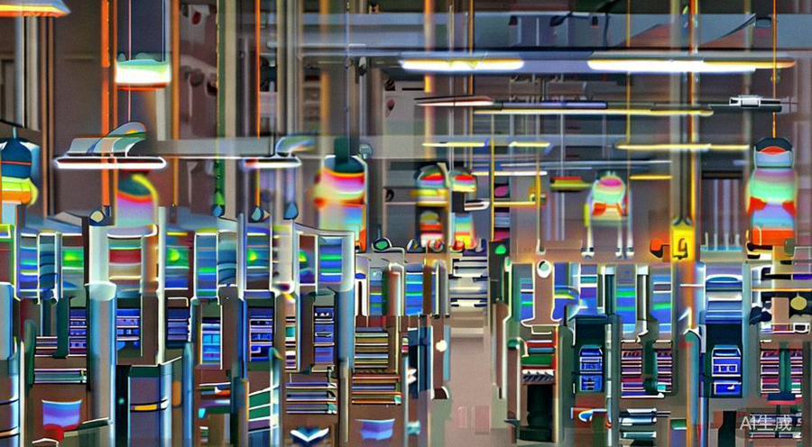 现代化国际物流仓储中心内景，展示自动化分拣线与忙碌的作业场景