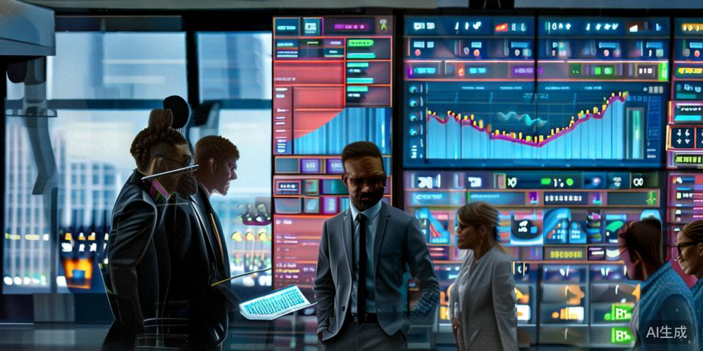 运营团队正在监控网站数据分析仪表盘，讨论优化策略的场景